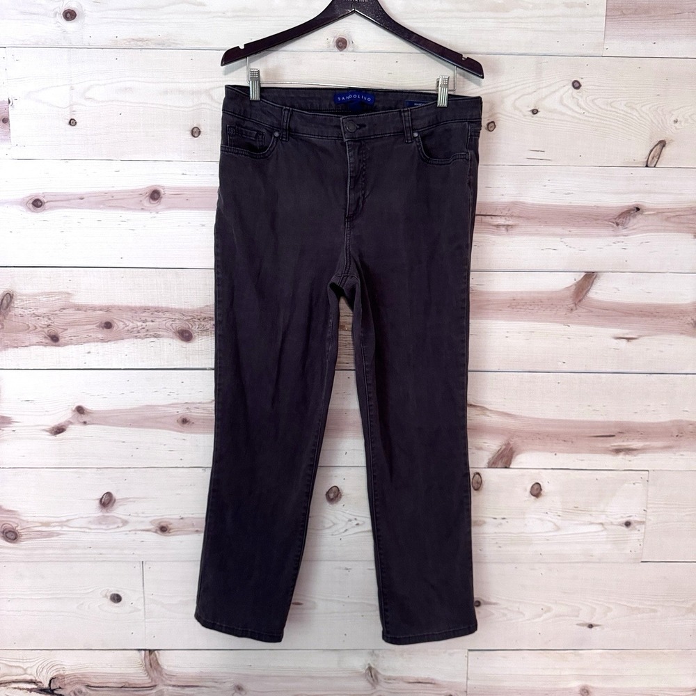 Bandolino Mandie Womens 14S Brown Stretch‎ Denim High Rise Straight Jeans